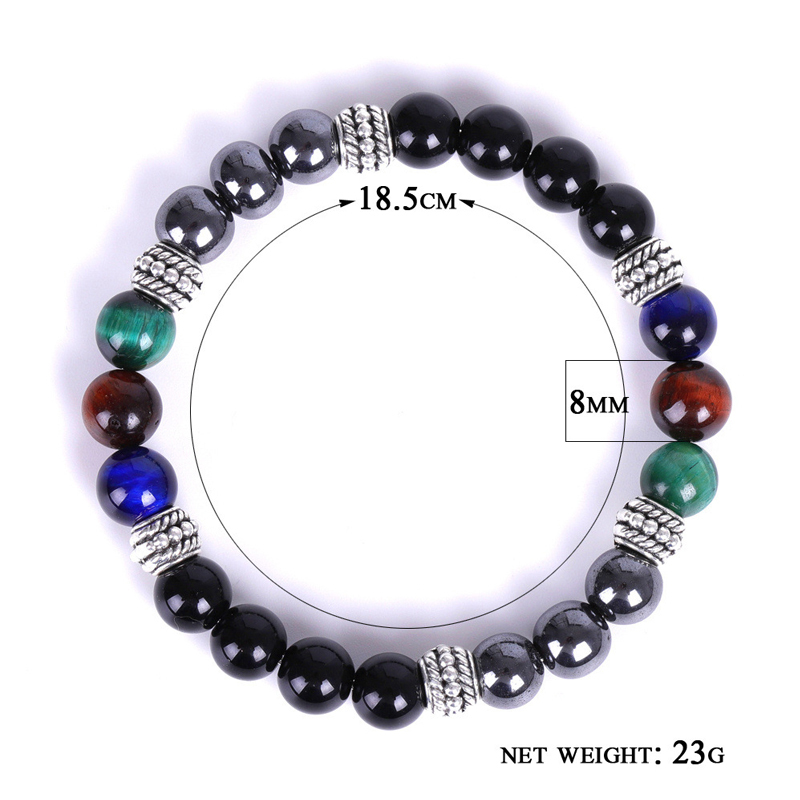 Trade Insurance  Natural Stone Yoga Hematite Black Onyx Colorful Tiger Eye Buddha Head Bracelets