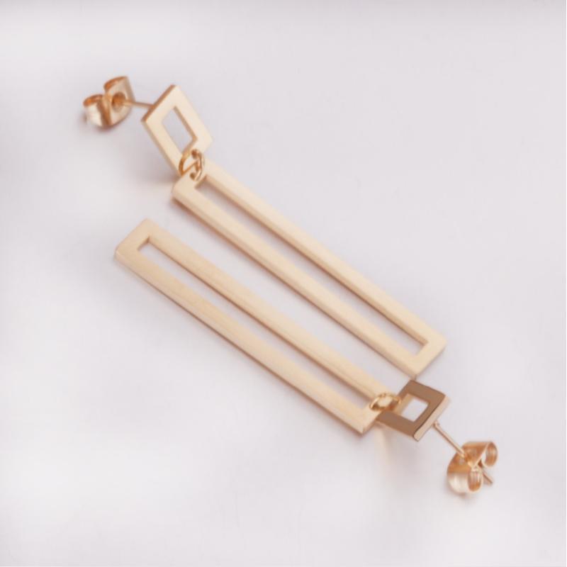 2021 Custom Wholesale Women Fashion Accessories Gold Plated Stainless Steel Drop Ear Ring Jewellery Tassel Pendant Stud Earrings