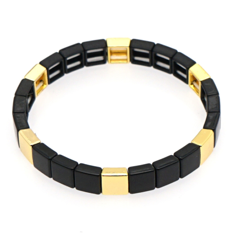 Bohemian Style Multi Colors Square Alloy Beads Bracelet Anniversary Gift Bracelet 2021