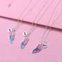 3Pcs/Set Best Friends Children Gift Jewelry Enamel Broken Heart Necklaces Set Chain Necklace