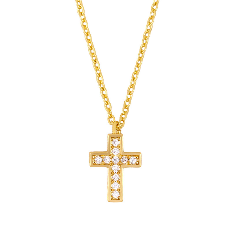 Special Offer Female Accessories Necklace Chain Pendant Cross Necklace Ins Minority Design Diamond Necklace Jewelry Copper