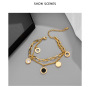 New Trendy Gold plated double thick chain Cuban Link Chain Bracelet Bangle for women  Roman digital jewelry