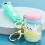 Floating kitten macaroon quicksand key chain surfing cat drift bottle charm into the oil keychain charm