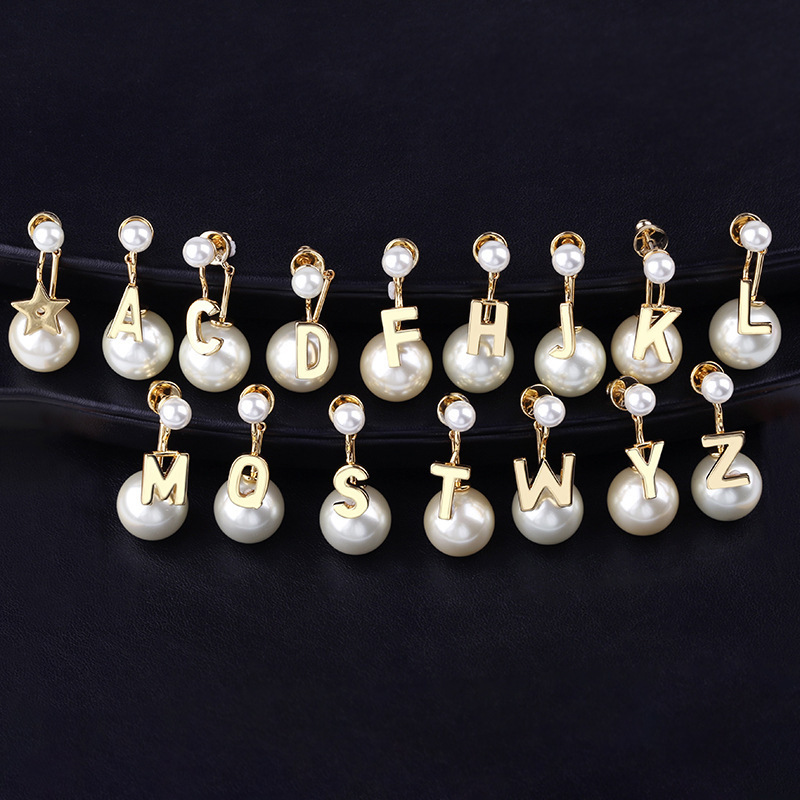 Removable Two Kinds Of Wearing Earrings Women Accessories Jewelry Temperament Star Letter Pearl Earrings
