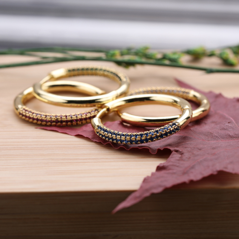 New 2021 Trendy Micro Insert Zirconia Design Charm Jewelry Circle Hoop Earrings for Women and Girl