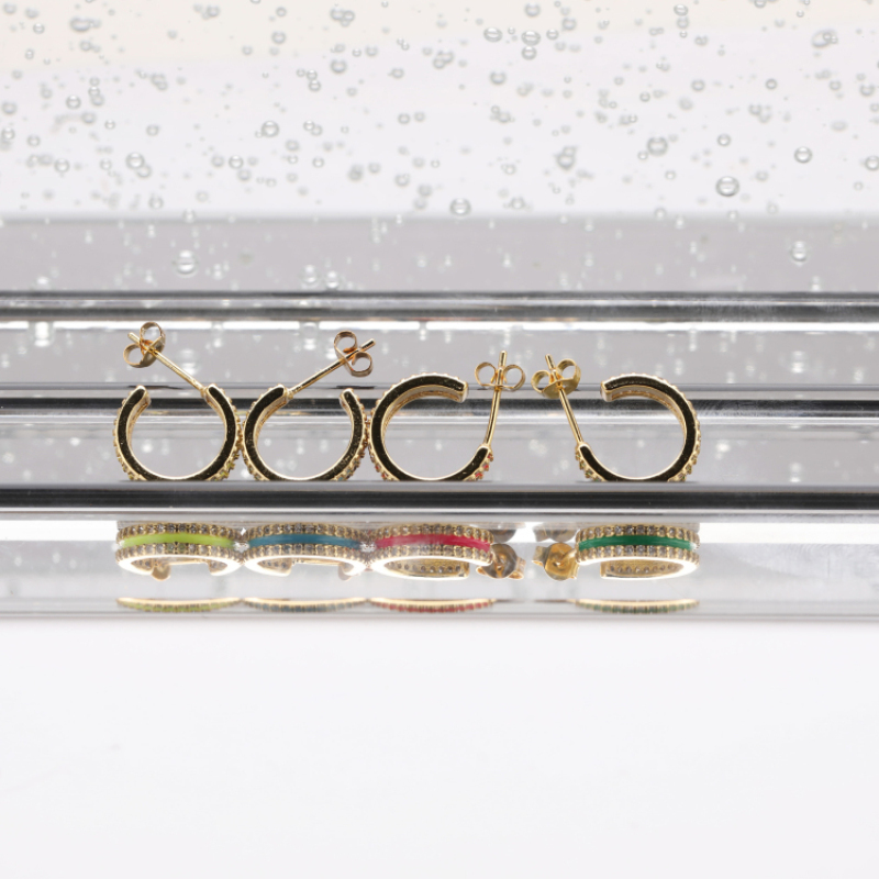 New 2021 Trendy Micro Insert Zirconia Design Charm Jewelry Circle Hoop Earrings for Women and Girl