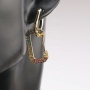 Fashion Square Pendant KC Gold Plated Zircon Huggie Earrings CZ Jewelry Hoop Earrings Women Joyas Accessories for Woman 2021