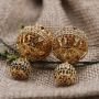 Middle East Style Exaggerated Gold Earring 2 CZ Micro Pave Ball Earring