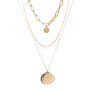 New Trendy Layered Fresh Water Pearl Shell Charm Natural Stone Necklace