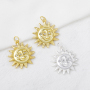 Designer Necklace Gold Brass Jewelry Pendants Cute Moon Sun Charms for Jewelry Making