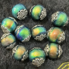 New Arrival Round Ball Retro Antique Mood Stone Beads Color Change Mood Cabochon Beads For DIY Bracelets Necklaces Making 16.5MM