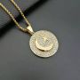 Gold Plated 316L Stainless Steel Moon and Star Lesser Bairam Gift Necklace