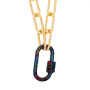 Fashion Oval Carabiner Necklace Large Elongated Gold Cable Chain Necklace Colorful Enamel Oval Screw Clasp Necklace