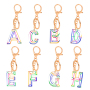 Creativity Design Colorful Stripe Iron Customized Key Chains Alphabet Car Resin Letter Keychain