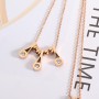 Popular Collarbone Chain Titanium Steel Tassel Beads Necklace Rose Gold Keeping Color Necklace Jewelry