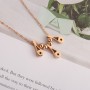 Popular Collarbone Chain Titanium Steel Tassel Beads Necklace Rose Gold Keeping Color Necklace Jewelry