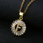 INS Style Gold and Silver Plated Chain Necklace Square Zircon Micro Pave Letter Charm Necklace