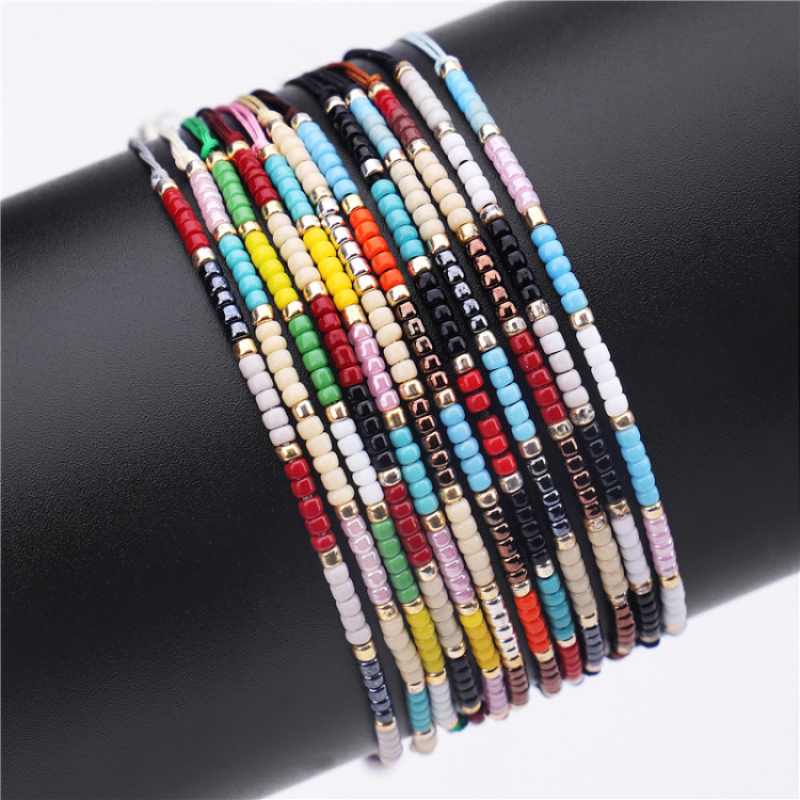 2021 New Design Popular Miyuki Small Colorful Adjustable Bohemian Seed Beads Jewelry Bracelets for Women