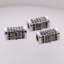 Micro Pave Clear CZ Large Hole Bead Women Men Bracelet Spacer Charms Crystal, Lampwork & Glass for Jewelry Making WXSQ14120 MOJO