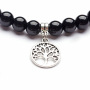 2021 Popular Life Tree Charm Bracelet 7 Colors Natural Stone Beads Jewelry Bracelet Round Pendant Charm Bracelets Bangles Custom