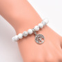 2021 Popular Life Tree Charm Bracelet 7 Colors Natural Stone Beads Jewelry Bracelet Round Pendant Charm Bracelets Bangles Custom