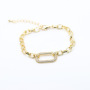 2021 Custom Wholesale Fashion 18K Gold Plated Zircon Charm Bracelet Diamond Jewelry Oval Star Heart Pendant Bracelets Bangles