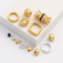 Wholesale Manufacture Factory Custom Jewelry Gold Plating DIY 18k Gold Plated Copper Bracelet Beads Hollow Horns Accessories