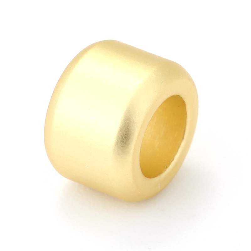 Wholesale Manufacture Factory Custom Jewelry Gold Plating DIY 18k Gold Plated Copper Bracelet Beads Hollow Horns Accessories