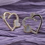 Best Womens Gift Gold Plated Crystal Zircon Micro Pave Brass Heart Stud Earring