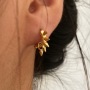 Trendy High Quanlity 18K Gold Plated Cute Stud Tiny Drop Ball Hoop Cone Geometric Chunky Earrings for Women
