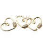 Custom Wholesale Women Trendy Gold Plated Zircon Brass CZ Heart Carabiner DIY Jewelry Accessory for Bracelet Necklace Making