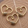 Custom Wholesale Women Trendy Gold Plated Zircon Brass CZ Heart Carabiner DIY Jewelry Accessory for Bracelet Necklace Making