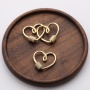 Custom Wholesale Women Trendy Gold Plated Zircon Brass CZ Heart Carabiner DIY Jewelry Accessory for Bracelet Necklace Making