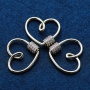 Custom Wholesale Women Trendy Gold Plated Zircon Brass CZ Heart Carabiner DIY Jewelry Accessory for Bracelet Necklace Making