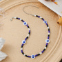 Fashion devil eyes pendant collarbone chain necklace lucky eye chain jewelry rice beads evil eyes necklace for women