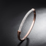 Luxury Design Rose Gold Plating Full Zircon Micro Pave Women Bangles Bracelets
