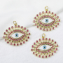 Micro Insert Zirconia Jewelry Gold Plated Pendants Enamel Devil's Eye Charms for Jewelry Making