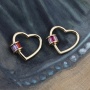 Wholesale Custom Korean Fashion Gold Plated Zircon Brass Heart Carabiner DIY Jewelry Accessory for Bracelet Necklace Making