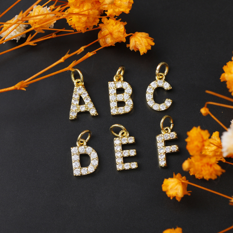 Gold Plated Necklace Pendants Colorful Simple Designer Initial Charms for Jewelry Making