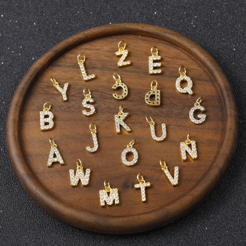 Gold Plated Necklace Pendants Colorful Simple Designer Initial Charms for Jewelry Making