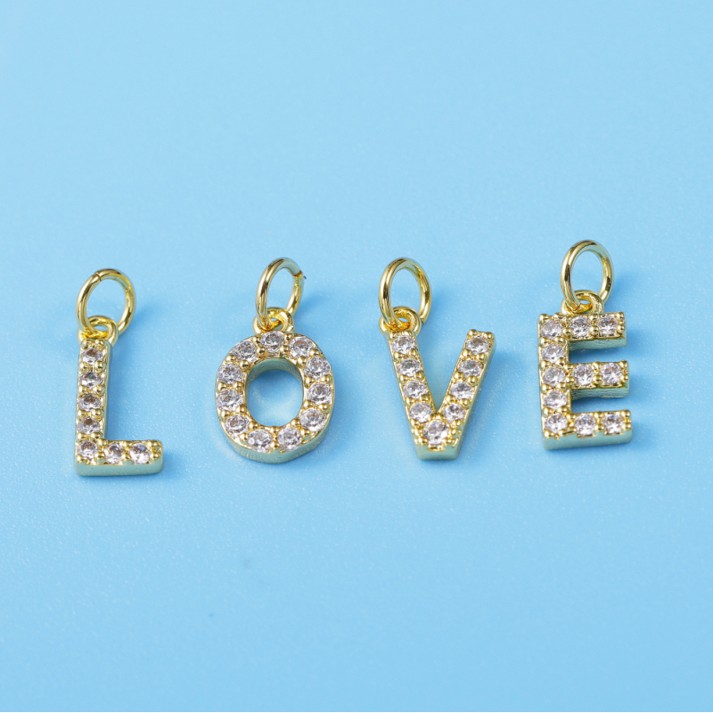 Gold Plated Necklace Pendants Colorful Simple Designer Initial Charms for Jewelry Making