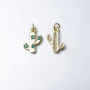 Micro Insert Zirconia Designer Necklace Gold Brass Cactus Jewelry Pendants Charms for Jewelry Making