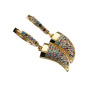 Fashionable Elegant  Brass Zircon  Design Cow Horn Earrings for Women and Girls