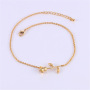 Summer Beach Rose Flower Charm Custom 24k Gold Plated Handmade Chain Anklet For Women