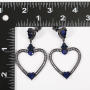 2021 Fashion Jewelry Black Gun Plated Brass Zircon Heart Oversize Exaggerated Large Big Statement Stud Post Earrings For Women
