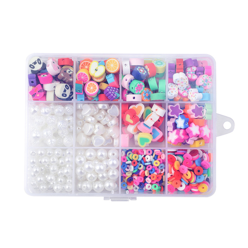 Animals Fruits Shape Spacer Handmade Jewelry Kit ABS Pearls Polymer Clay Beads Set for Jewelry DIY Making