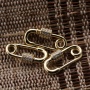 Clear CZ Micro Pave Safety pin Shaped Clasp Carabiner Pendant For Necklace Jewelry Findings 25*12MM