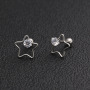 New Trendy Stainless Steel Crystal Five-Star Stud Earrings Women Modern Jewelry Accessories Earrings 2021
