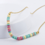 New Fashion Rainbow Natural Stone Necklace Jewelry Trendy Gold Plated Necklace For Girls