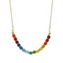 New Fashion Rainbow Natural Stone Necklace Jewelry Trendy Gold Plated Necklace For Girls